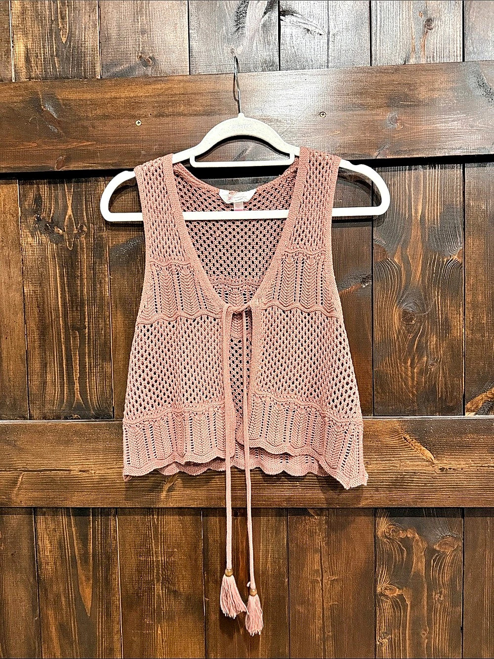 No Boundaries Juniors Pink Knit Vest Size Small Like New